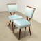 Vintage Chairs in Beech and Velvet, 1950s, Set of 4 4