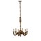 Six Light Chandelier with Golden Structure, Image 1