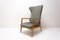 Scandinavian Wingback Chair and Pouff attributed to Jizba, 1960s, Set of 2, Image 5