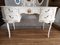 Louis XV French Queen Anne Dressing Table in Snow White & Gold + Mirror, Image 5