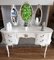 Louis XV French Queen Anne Dressing Table in Snow White & Gold + Mirror, Image 2