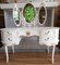Coiffeuse Louis XV Queen Anne, France Blanche-Neige & Or + Miroir 15
