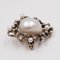 Brooch Pendant in 14k Yellow Gold and Silver with White Mabé Pearl, White Beads and Cut Diamonds, 900s 3