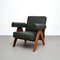053 Capitol Complex Armchair in Teak and Green Leather by Pierre Jeanneret for Cassina 4