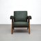 053 Capitol Complex Armchair in Teak and Green Leather by Pierre Jeanneret for Cassina 3