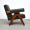 Fauteuil 053 Capitol Complex en Teck et Cuir Vert par Pierre Jeanneret pour Cassina 10