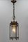 Hexagonal Hanging Lantern in Brass and Bevelled Clear Glass, 1920s 6