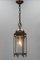 Hexagonal Hanging Lantern in Brass and Bevelled Clear Glass, 1920s, Image 6