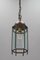 Hexagonal Hanging Lantern in Brass and Bevelled Clear Glass, 1920s 8