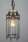 Hexagonal Hanging Lantern in Brass and Bevelled Clear Glass, 1920s 14