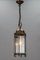 Lanterne Hexagonale Suspendue en Laiton et Verre Transparent Biseauté, 1920s 3