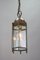 Hexagonal Hanging Lantern in Brass and Bevelled Clear Glass, 1920s 13