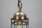 Hexagonal Hanging Lantern in Brass and Bevelled Clear Glass, 1920s 12