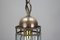 Lanterne Hexagonale Suspendue en Laiton et Verre Transparent Biseauté, 1920s 12
