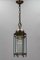 Lanterne Hexagonale Suspendue en Laiton et Verre Transparent Biseauté, 1920s 5