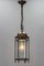 Hexagonal Hanging Lantern in Brass and Bevelled Clear Glass, 1920s 2