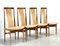 4 High Back Oak Chairs, 1960s, Set of 4 11