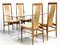 4 High Back Oak Chairs, 1960s, Set of 4 5
