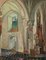 Martin Dobuin, Double-Sided Church Interior, Oil on Canvas, 1941, Framed 2