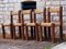Brutalist Chairs in Pine and Straw, France, 1950s, Set of 4 21