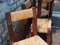 Brutalistische Stühle aus Kiefernholz & Stroh, Frankreich, 1950er, 4er Set 10