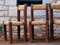 Brutalist Chairs in Pine and Straw, France, 1950s, Set of 4 16
