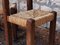 Brutalist Chairs in Pine and Straw, France, 1950s, Set of 4, Image 4