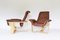 Vintage Scandinavian Cinnamon Brown Manta Lounge Chairs by Ingmar Relling for Westnofa, Norway, 1970s, Set of 2 3