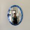 Blauer Ovaler Spiegel von Cristal Arte, Italien, 1960er 12