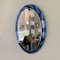Blauer Ovaler Spiegel von Cristal Arte, Italien, 1960er 3