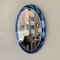 Blue Oval Mirror by Cristal Arte, Italy, 1960s 3