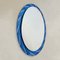 Blauer Ovaler Spiegel von Cristal Arte, Italien, 1960er 2