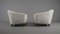 Weiße Bouclé Armlehnstühle im Stil von Ico Parisi, Italien, 1960er, 2er Set 6