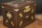 Leather Flat Trunk with Lys Flowerss, Image 3