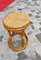 Vintage Curved Stool in Wicker, 1970s 5