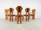 Brutalist Pine Dining Chairs, 1970s , Set of 6 9