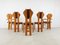 Brutalist Pine Dining Chairs, 1970s , Set of 6, Image 9