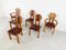 Brutalist Pine Dining Chairs, 1970s , Set of 6 10