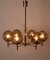 Brass and Glass Ceiling Light, 1960s 11