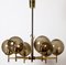 Brass and Glass Ceiling Light, 1960s, Image 1