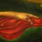 Italienischer Künstler, Expressionistischer Sujet, 1988, rundes Öl auf Leinwand 7