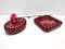 Vintage Burgundy Glazed Ceramic Vide-Pouches by Tommaso Barbi, 1970s, Set of 2, Image 2