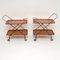 Swedish Teak Serving Trolleys, 1960s, Set of 2 3