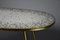 Mid-Century Oval Coffee Table in Brass with Grey Glass Mosaic and Gold Highlights by Berthold Müller, 1960 3