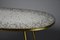 Mid-Century Oval Coffee Table in Brass with Grey Glass Mosaic and Gold Highlights by Berthold Müller, 1960, Image 3