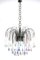 Waterfall Chandelier in Chrome with 73 Iridescent Murano Glass Crystal Drops, 1960s, Image 12