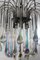 Waterfall Chandelier in Chrome with 73 Iridescent Murano Glass Crystal Drops, 1960s 5