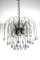 Waterfall Chandelier in Chrome with 73 Iridescent Murano Glass Crystal Drops, 1960s, Image 9