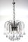 Waterfall Chandelier in Chrome with 73 Iridescent Murano Glass Crystal Drops, 1960s 2