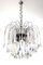 Waterfall Chandelier in Chrome with 73 Iridescent Murano Glass Crystal Drops, 1960s 1